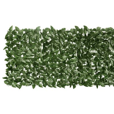 vidaXL sötétzöld leveles erkélyparaván 500 x 75 cm