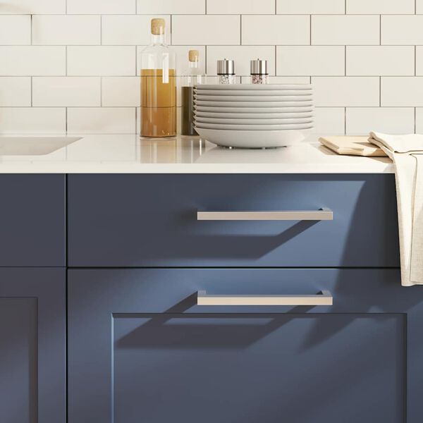 vidaXL 5 db ezüst rozsdamentes acél szekrényfogantyú 192 mm