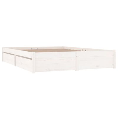 vidaXL fehér ágykeret fiókokkal 150 x 200 cm (5FT King Size)