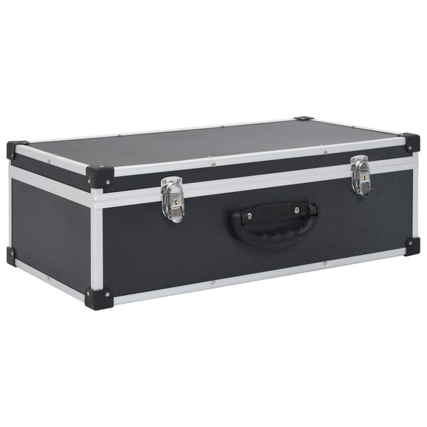 vidaXL 80 db-os fekete alum&iacute;nium &eacute;s ABS CD-tart&oacute;