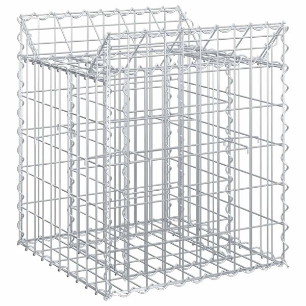 vidaXL Gabion emelt &aacute;gy Ez&uuml;st 50 x 50 x 60 cm Horganyzott ac&eacute;l