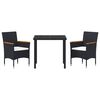 vidaXL Kert étkező szett párnával 3 pcs Szürke polirattan