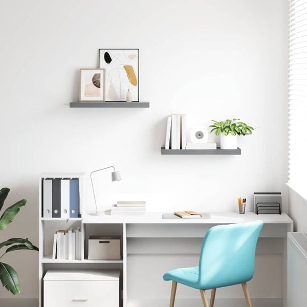 vidaXL 2 db sz&uuml;rke MDF fali polc 60 x 23,5 x 3,8 cm