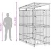 vidaXL ac&eacute;l k&uuml;lt&eacute;ri kutyakennel tetővel 1,84 m&sup2;