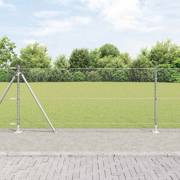 vidaXL Ker&iacute;t&eacute;soszlop Ez&uuml;st 50 x 0,8 m (25 mm h&aacute;l&oacute;) Ac&eacute;l