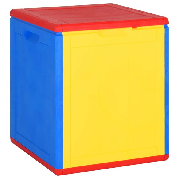 vidaXL sz&iacute;nes PP rattan kerti t&aacute;rol&oacute;l&aacute;da 90 L