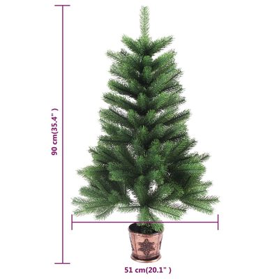 vidaXL zöld megvilágított műkarácsonyfa gömb szettel 90 cm