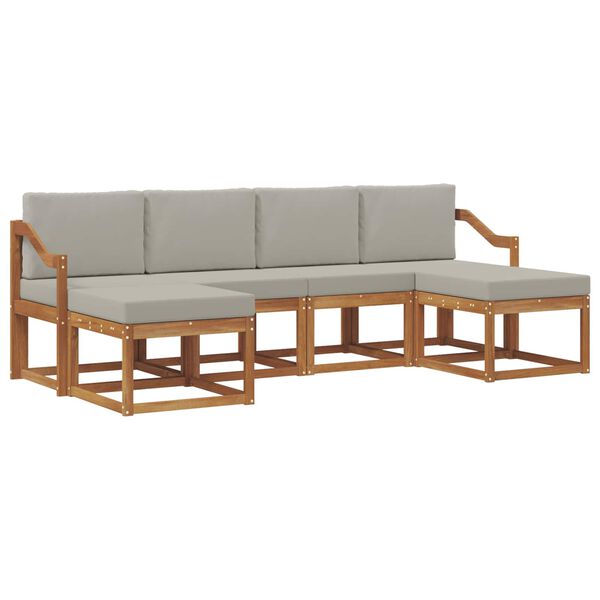 vidaXL K&uuml;lt&eacute;ri kanap&eacute; szett 6 pcs Term&eacute;szetes &eacute;s Vil&aacute;gossz&uuml;rke