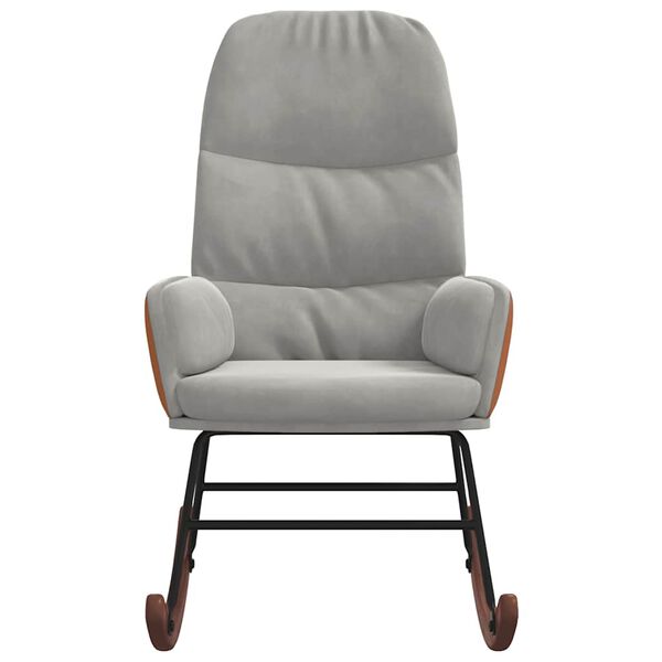 vidaXL világosszürke bársony hintaszék