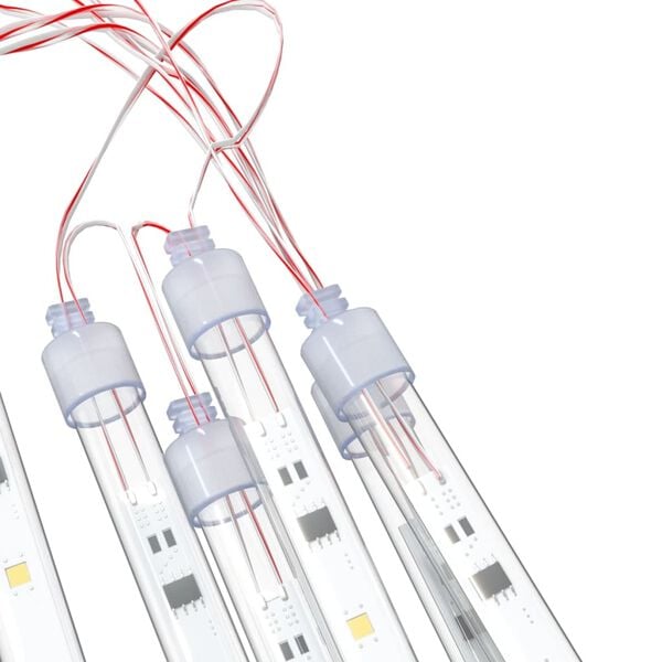 vidaXL 8 db 288 LED-es meleg feh&eacute;r bel-/k&uuml;lt&eacute;ri meteor f&eacute;nyf&uuml;z&eacute;r 50 cm