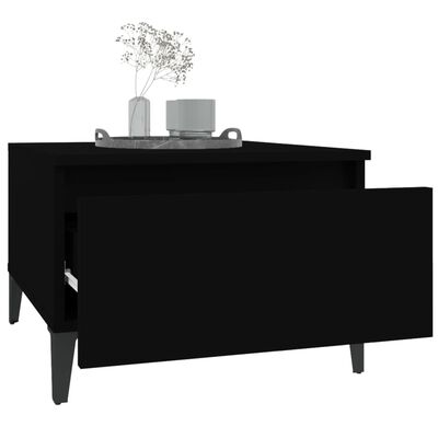 vidaXL fekete szerelt fa kisasztal 50 x 46 x 35 cm