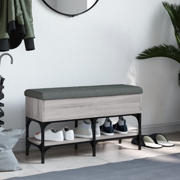 vidaXL sz&uuml;rke sonoma sz&iacute;nű szerelt fa cipőt&aacute;rol&oacute; pad 82 x 32 x 45 cm