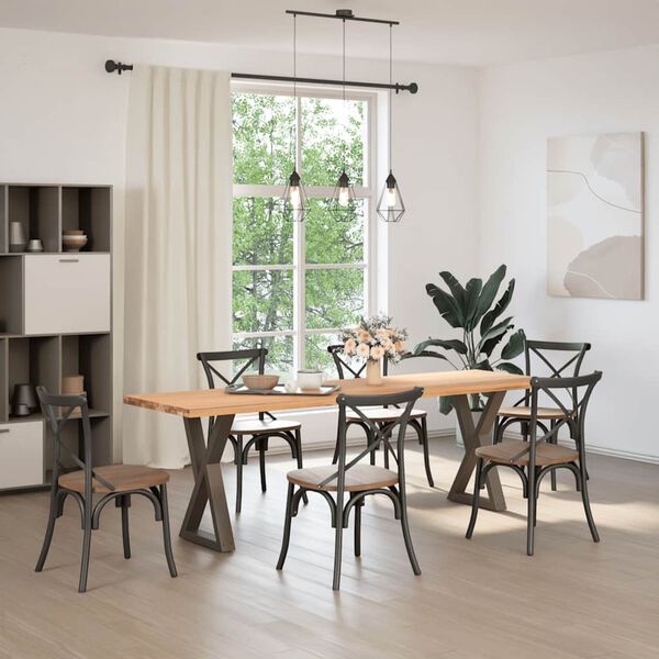 vidaXL 2 db nat&uacute;r ac&eacute;l &eacute;tkezőasztal l&aacute;b 60 x (72-73,3) cm ac&eacute;l