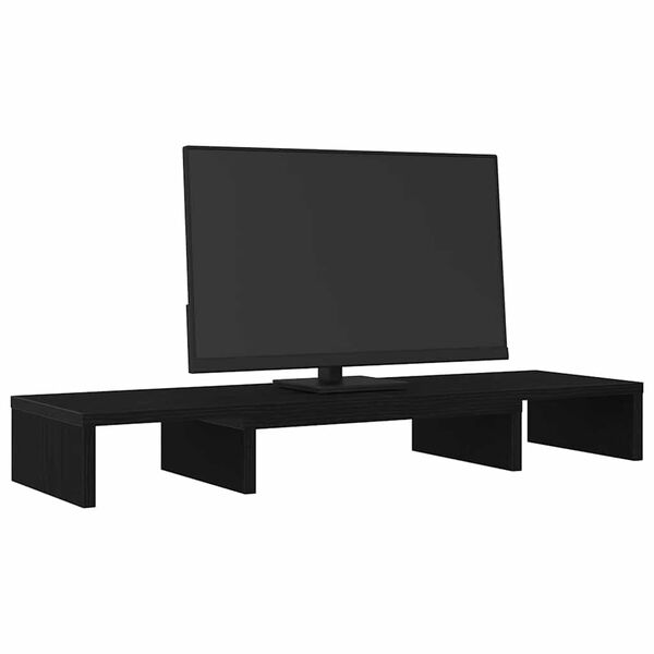 vidaXL fekete tölgyfa állítható monitorállvány 80 x 24 x 10,5 cm