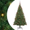 vidaXL Mű kar&aacute;csonyfa 300 LED-del Z&ouml;ld 180 cm PVC &eacute;s Ac&eacute;l &eacute;s Műanyag