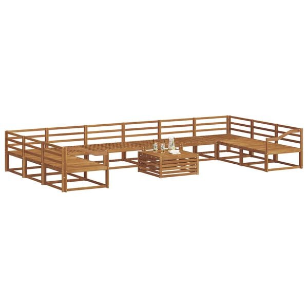 vidaXL K&uuml;lt&eacute;ri kanap&eacute; szett 11 pcs Term&eacute;szetes T&ouml;m&ouml;r Ak&aacute;cfa