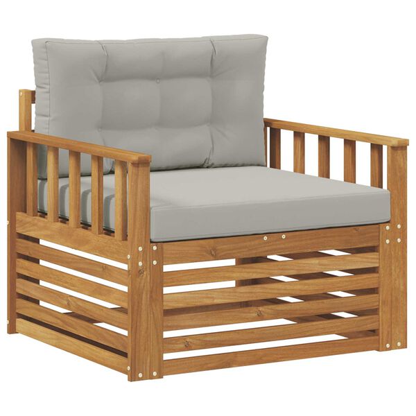 vidaXL K&uuml;lt&eacute;ri kanap&eacute; szett T&ouml;m&ouml;r ak&aacute;cfa &eacute;s poli&eacute;szter Term&eacute;szetes