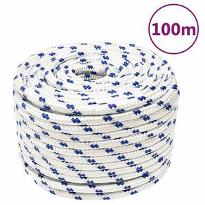 vidaXL feh&eacute;r polipropil&eacute;n haj&oacute;k&ouml;t&eacute;l 12 mm 100 m