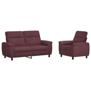 vidaXL Kanap&eacute; Szett 2 pcs Lila Sz&ouml;vet