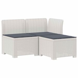 vidaXL 3-Fős Kerti Kanap&eacute; P&aacute;rn&aacute;kkal Rattan Hat&aacute;ssal PP Feh&eacute;r