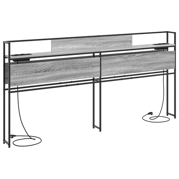 vidaXL T&aacute;rol&oacute; fejt&aacute;mla polcokkal Sz&uuml;rke sonoma 180 cm Faanyag