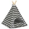 vidaXL Kiskedvenc teepee p&aacute;rn&aacute;val Feh&eacute;r &eacute;s Sz&uuml;rke 40 x 40 x 50 cm