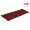 vidaXL 15 db &ouml;ntapad&oacute;s l&eacute;pcsőszőnyeg 60 x 25 cm bord&oacute;i piros t&eacute;glalap alak&uacute;
