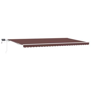 vidaXL barna k&eacute;zzel kih&uacute;zhat&oacute; LED-es napellenző 600 x 300 cm