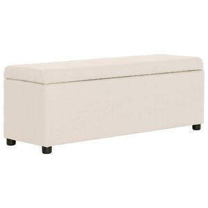 vidaXL kr&eacute;msz&iacute;nű poli&eacute;szter pad t&aacute;rol&oacute;rekesszel 116 cm