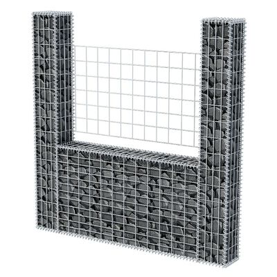 vidaXL U-alakú horganyzott acél gabion kosár 160 x 20 x 150 cm