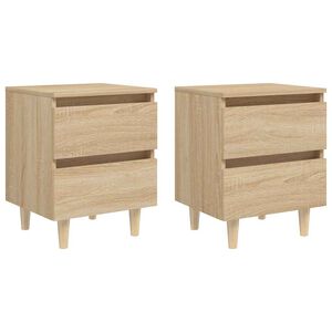 vidaXL 2 db t&ouml;lgysz&iacute;nű &eacute;jjeliszekr&eacute;ny t&ouml;m&ouml;r fenyő l&aacute;bakkal 40x35x50 cm