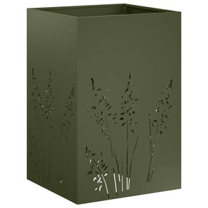 vidaXL Kerti cser&eacute;p Olajz&ouml;ld 50 x 50 x 75 cm Hidegen hengerelt ac&eacute;l