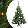 vidaXL Mű kar&aacute;csonyfa 150 LED-del &aacute;llv&aacute;nnyal Z&ouml;ld 120 cm PE &eacute;s PVC