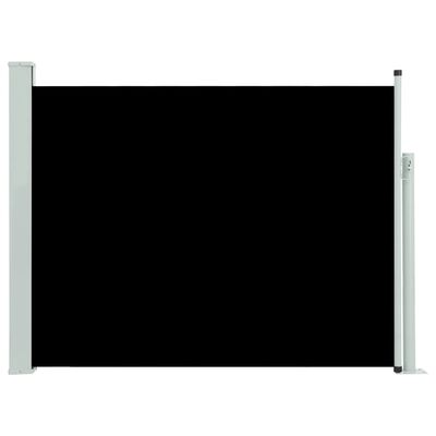 vidaXL fekete kihúzható oldalsó teraszi napellenző 140 x 500 cm