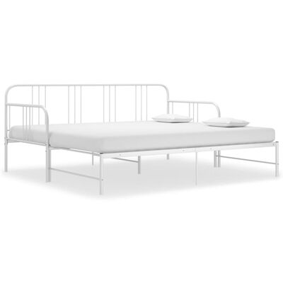 vidaXL fehér fém kihúzható kanapéágy-keret 90 x 200 cm