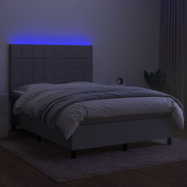 vidaXL s&ouml;t&eacute;tsz&uuml;rke sz&ouml;vet rug&oacute;s &eacute;s LED-es &aacute;gy matraccal 140x190 cm