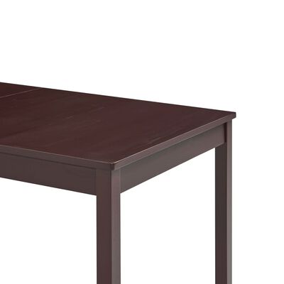 vidaXL sötétbarna fenyőfa étkezőasztal 140 x 70 x 73 cm