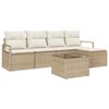 vidaXL Kanap&eacute; Szett 6 db Beige &eacute;s kr&eacute;m polirattan