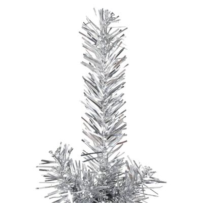 vidaXL ezüst vékony fél műkarácsonyfa állvánnyal 120 cm