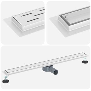 vidaXL Zuhanycsatorna 2 az 1-ben 360&deg;-os szifonnal Ez&uuml;st 90 cm