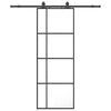 vidaXL fekete ESG &uuml;veg tol&oacute;ajt&oacute; f&eacute;mszerelv&eacute;ny-szettel 76x205 cm