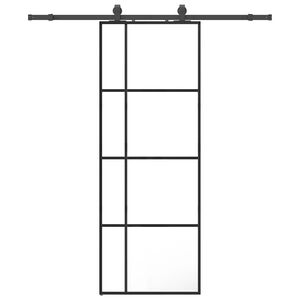vidaXL fekete ESG &uuml;veg tol&oacute;ajt&oacute; f&eacute;mszerelv&eacute;ny-szettel 76x205 cm