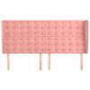 vidaXL rózsaszín bársony fejtámla szárnyakkal 203x23x118/128 cm