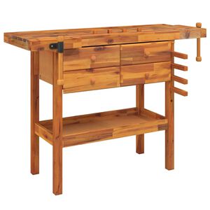vidaXL t&ouml;m&ouml;r ak&aacute;cfa munkapad fi&oacute;kokkal &eacute;s satukkal 124 x 52 x 83 cm