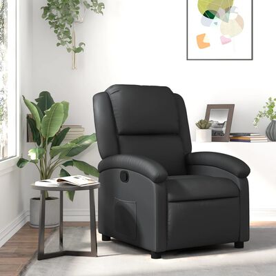 vidaXL fekete valódi bőr dönthető fotel