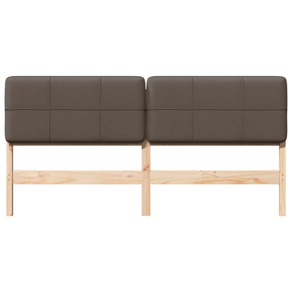 vidaXL K&aacute;rpitozott fejt&aacute;mla Barna &eacute;s taupe 200 cm T&ouml;m&ouml;r fenyőfa