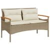 vidaXL b&eacute;zs polyrattan kerti pad p&aacute;rn&aacute;val 116 x 62,5 x 74