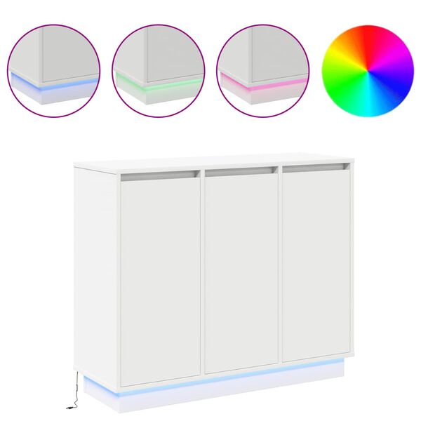 vidaXL LED t&aacute;lal&oacute; LED -es l&aacute;mp&aacute;kkal Feh&eacute;r 90 x 32 x 75 cm Faanyag