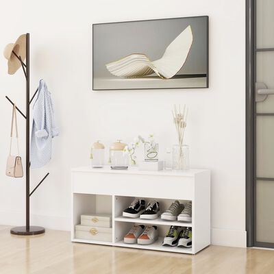 vidaXL fehér forgácslap cipőtároló pad 80 x 30 x 45 cm