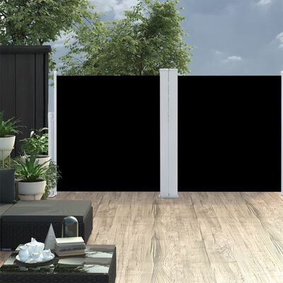 vidaXL fekete behúzható oldalsó napellenző 100 x 600 cm